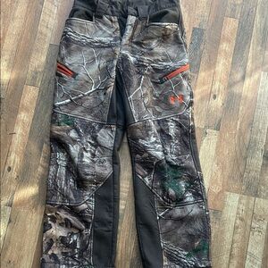 Under Armour Brown Camouflage Pants with Orange Details